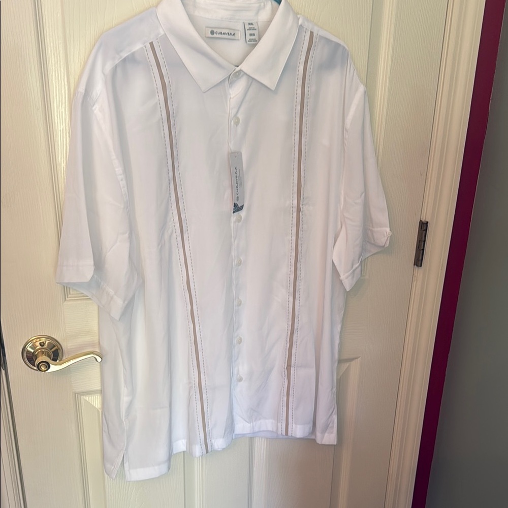Cubavera White Casual Button Down Shirt Lightweight Classic